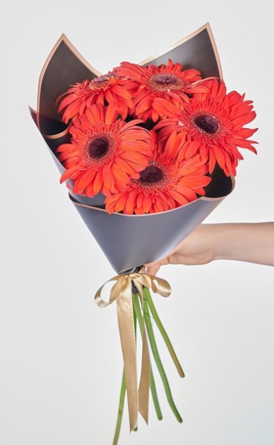 Kırmızı Gerbera çiçek Buketi